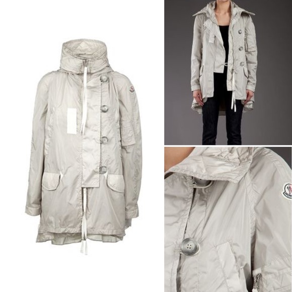Moncler Women's Grey Sora Parka Long Jacket Parka Peplum - Picture 2 of 16